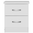 Pemberly Row Contemporary Faux Wood 2 Drawer Nightstand in White