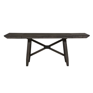 Pemberly Row Transitional Wood Trestle Table Top and Base in Chocolate