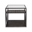 Pemberly Row Industrial Wood End Table in Gray