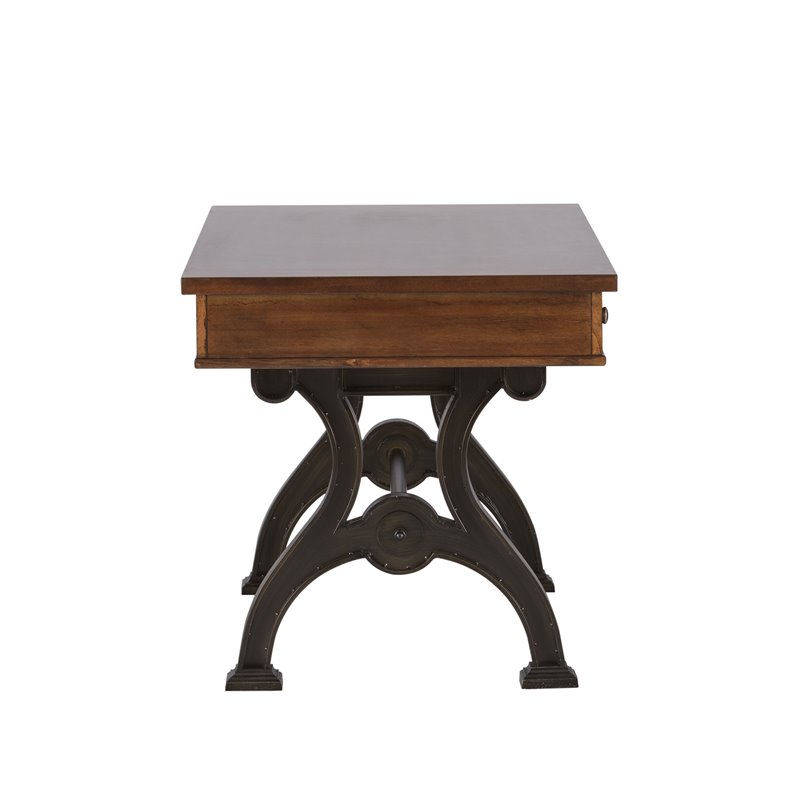 Pemberley Row Wood Brown Writing Desk Rectangular Industrial Style 56