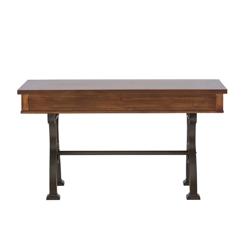 Pemberley Row Wood Brown Writing Desk Rectangular Industrial Style 56
