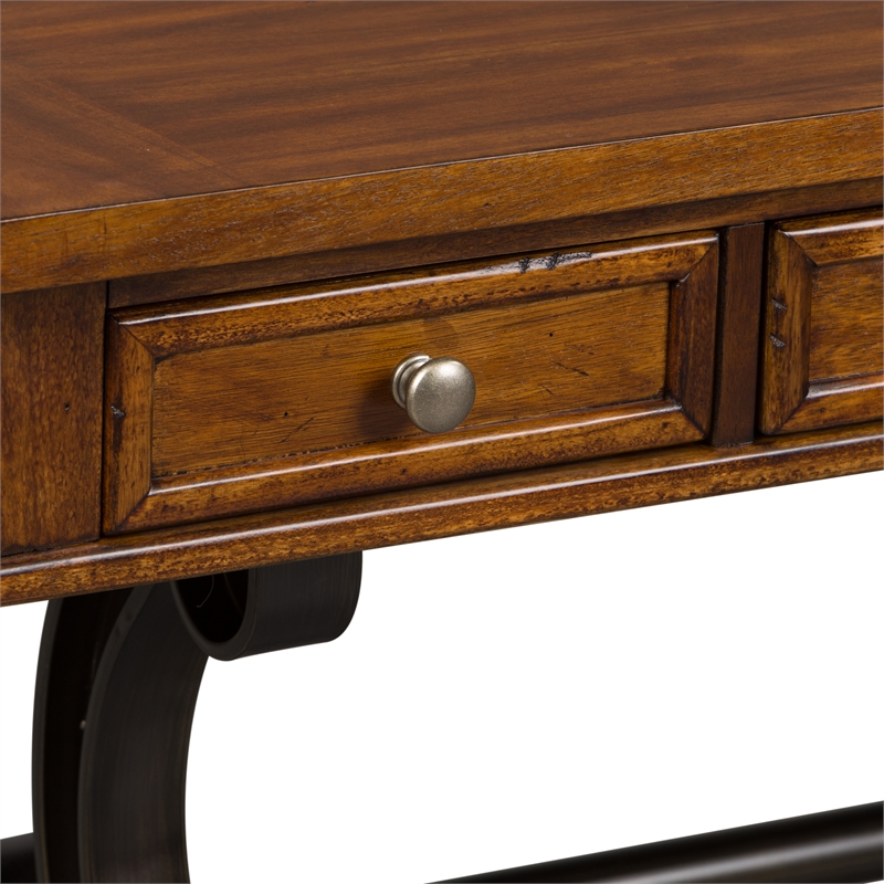 Pemberley Row Wood Brown Writing Desk Rectangular Industrial Style 56