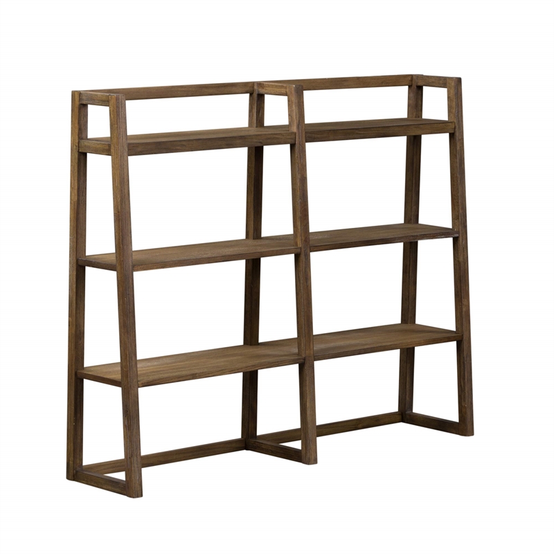 Pemberly Row Mid-Century Executive Credenza in Brown