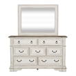 Pemberly Row 7-Drawer Traditional Wood Dresser & Mirror in White