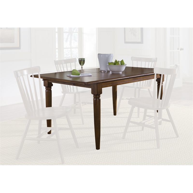 Pemberly Row Transitional Wood Butterfly Leaf Table in Tobacco