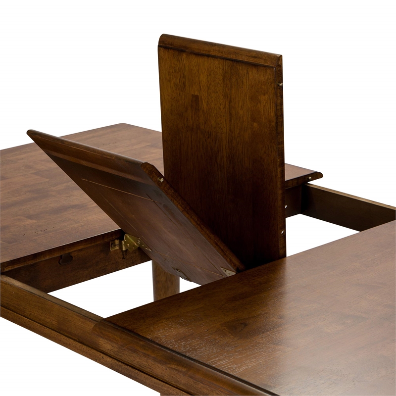 Pemberly Row Transitional Wood Butterfly Leaf Table in Tobacco