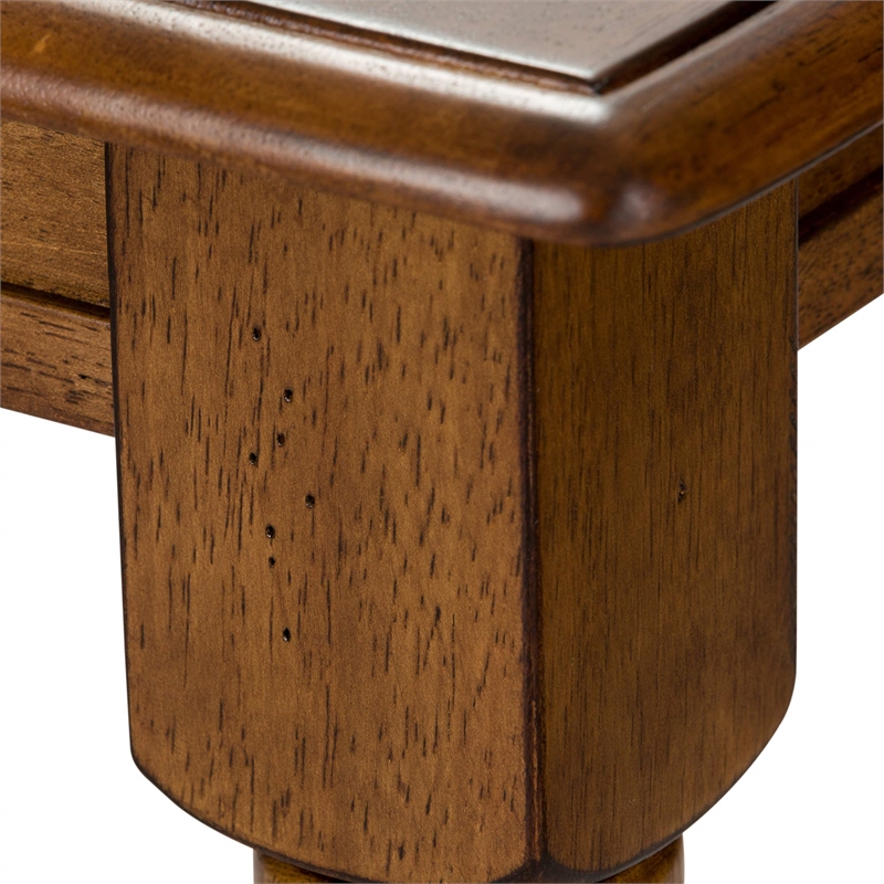 Pemberly Row Transitional Wood Butterfly Leaf Table in Tobacco