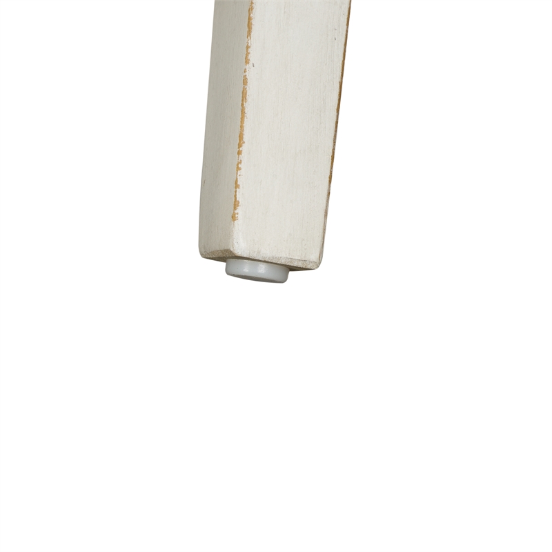 Pemberly Row Contemporary Solid Wood Console Swivel Stool in Flea Market White