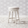 Pemberly Row Contemporary Solid Wood Console Swivel Stool in Flea Market White