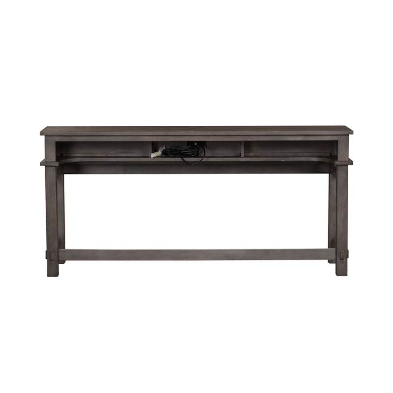 Pemberly Row Modern Farmhouse Console Bar Table in Brown