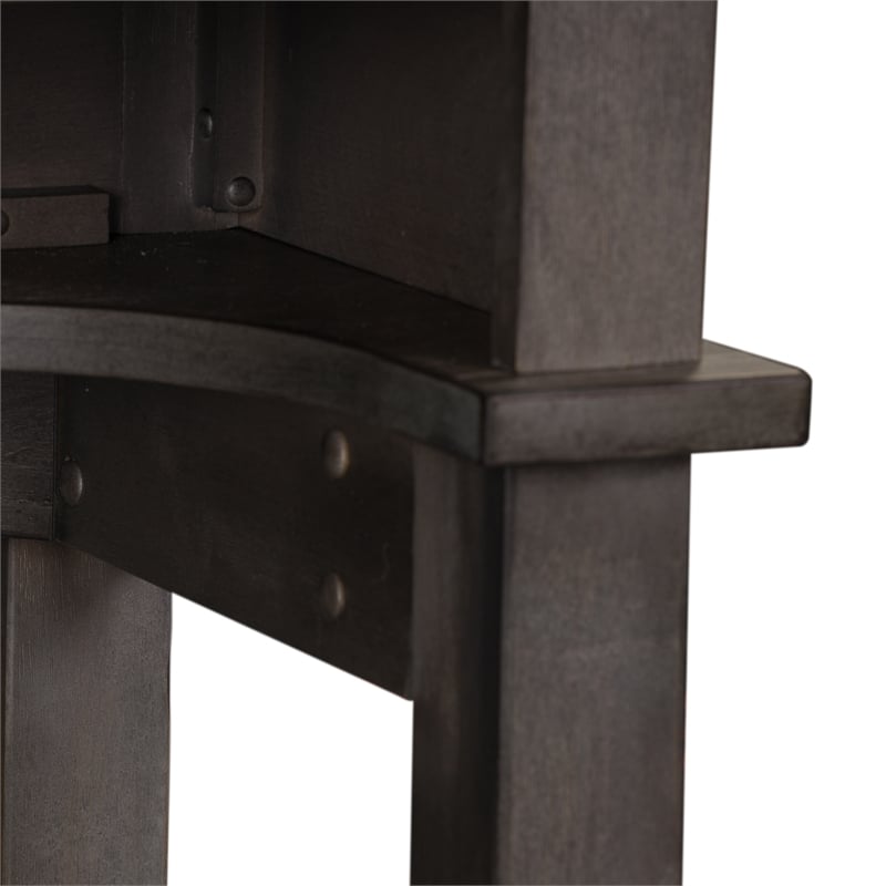 Pemberly Row Modern Farmhouse Console Bar Table in Brown