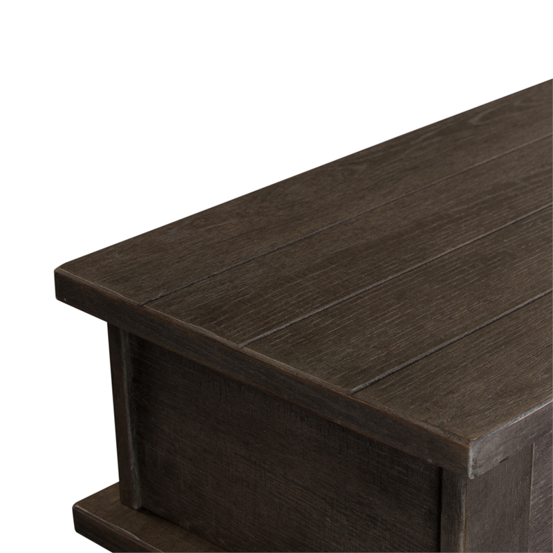 Pemberly Row Modern Farmhouse Console Bar Table in Brown
