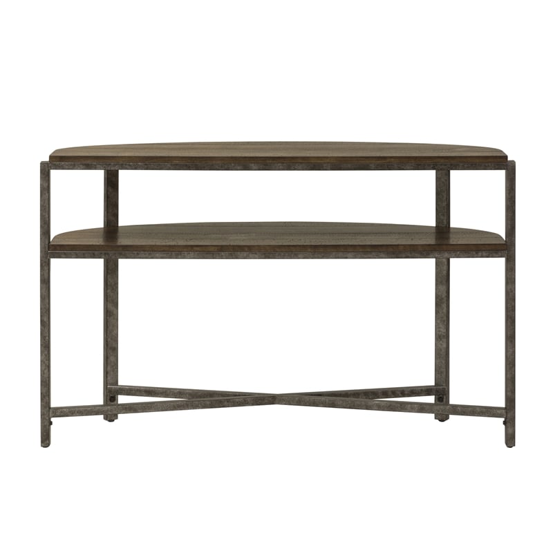 Pemberly Row Transitional Wood Sofa Table in Brown