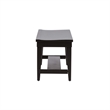 Pemberly Row Contemporary Wood Dining Bench in Rustic Black