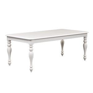 Pemberly Row Transitional Wood 7 Piece Dining Set in Oyster White