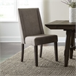 Pemberly Row Modern Wood Upholstered Side Chair in Gray (Set of 2)