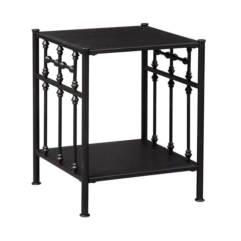 Pemberly Row Modern Open Wood Night Stand in Black