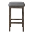 Pemberly Row Transitional Wood/Fabric Console Stool in Taupe Gray