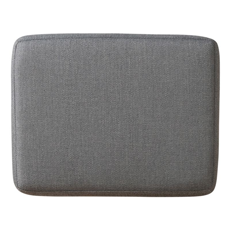 Pemberly Row Transitional Wood/Fabric Console Stool in Taupe Gray