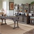 Pemberly Row Contemporary Wood Complete 3 Piece Desk in Mahogany
