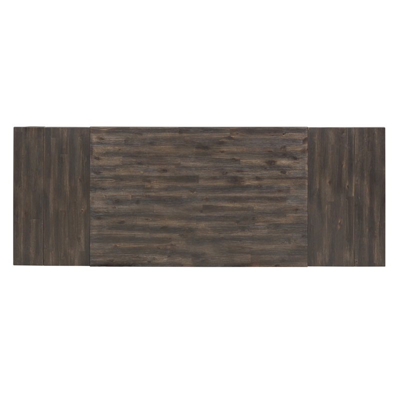 Pemberly Row Transitional Wood Trestle Gathering Table Top and Base in Chocolate