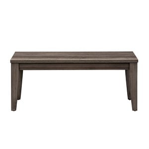 Pemberly Row 18&quot Modern Wood Bench with Tapered Legs in Medium Gray