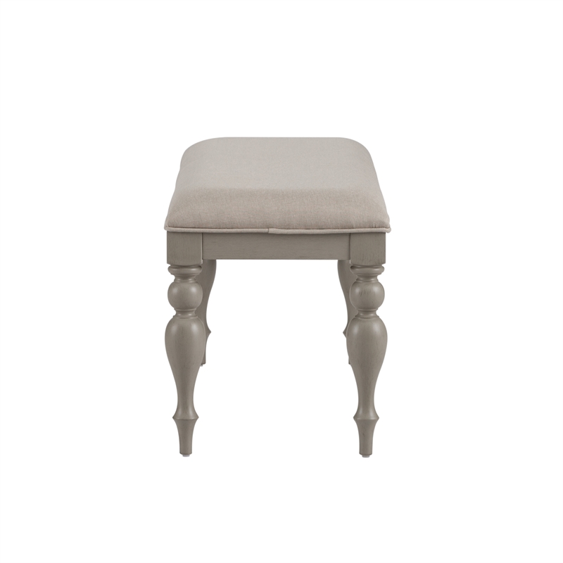 Pemberly Row Transitional Wood Bench in Beige