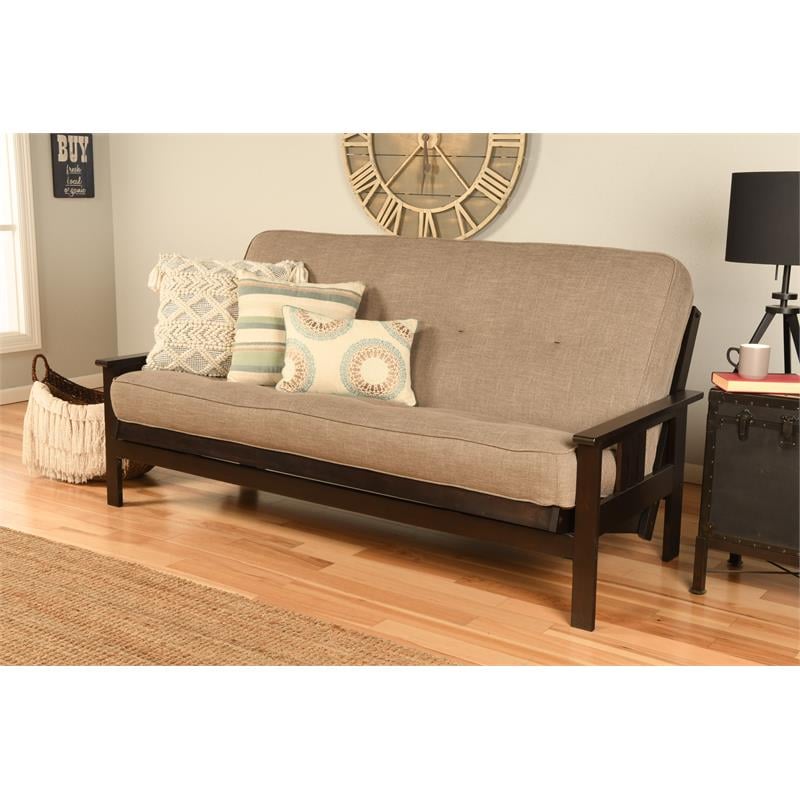 Pemberly Row Foam Full Futon Mattress with Beige Fabric Cover-Frame Not Included