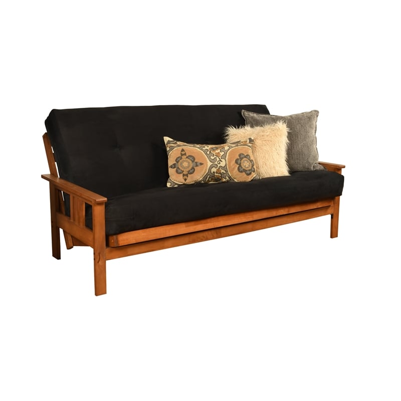 Pemberley Row Cotton Foam Suede Black Futon Mattress Full-Size 75