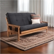 Pemberley Row Cotton Foam Suede Black Futon Mattress Full-Size 75