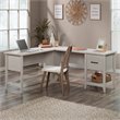 Pemberly Row Engineered Wood L-Shaped Home Office Desk in Glacier Oak
