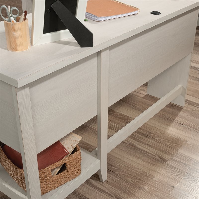 Pemberly Row Engineered Wood L-Shaped Home Office Desk in Glacier Oak