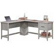 Pemberly Row Engineered Wood L-Shaped Home Office Desk in Glacier Oak
