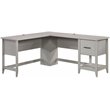 Pemberly Row Engineered Wood L-Shaped Home Office Desk in Glacier Oak