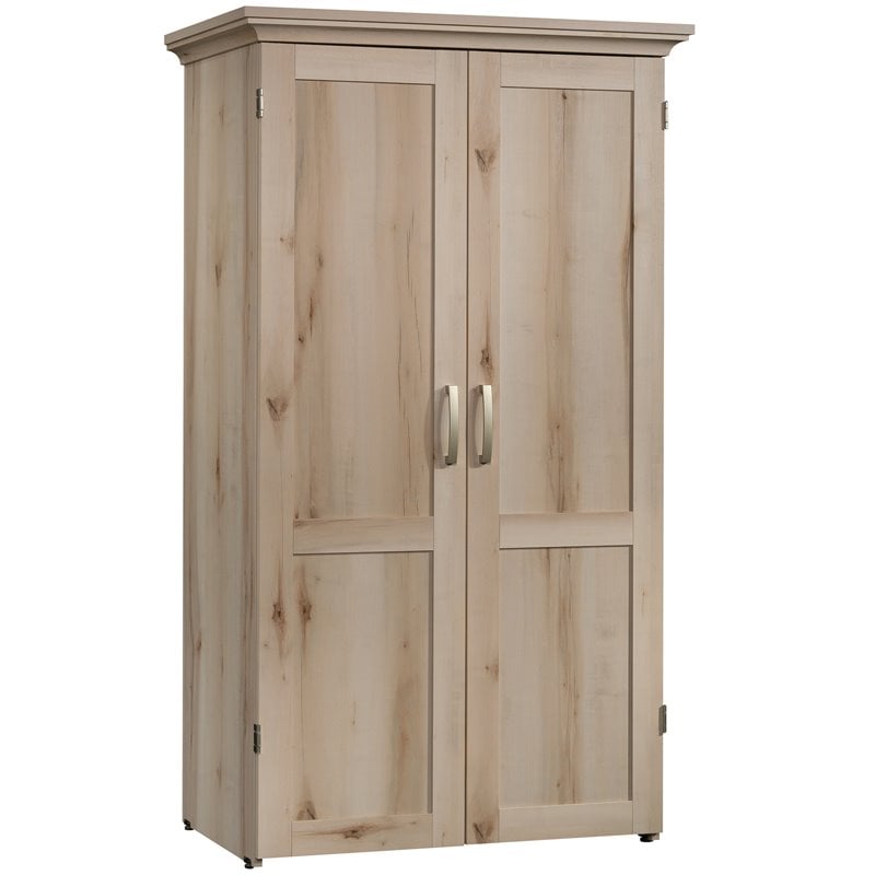 Pemberley Row Engineered Wood Maple Storage Craft Armoire
