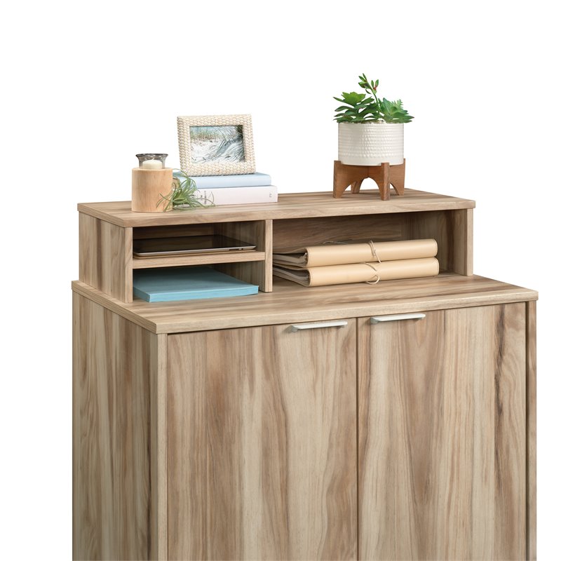 Pemberly Row Engineered Wood Storage Drawer in Kiln Acacia Brown