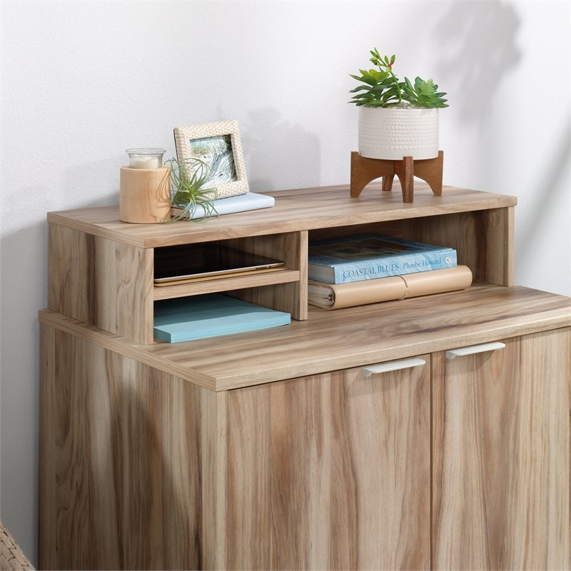 Pemberly Row Engineered Wood Storage Drawer in Kiln Acacia Brown