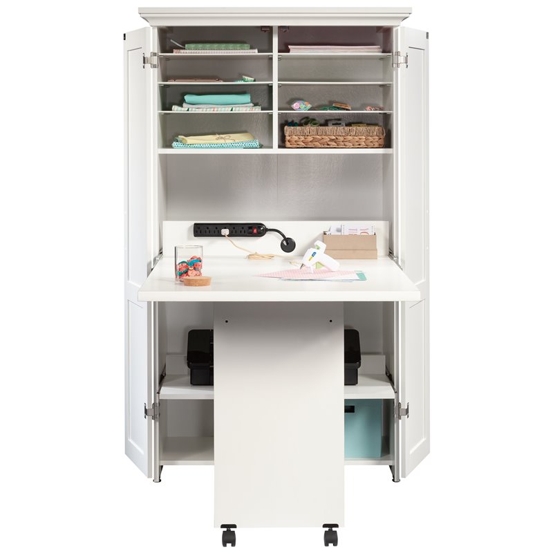 Pemberley Row Engineered Wood Glacier White Armoire Rectangular Adjustable Shelves 61.58