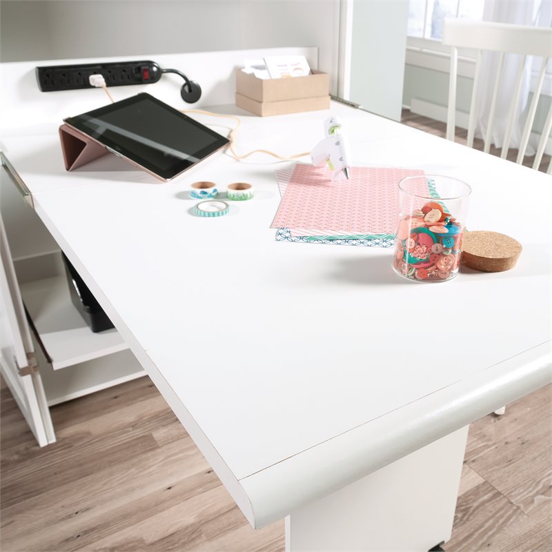 Pemberley Row Engineered Wood Glacier White Armoire Rectangular Adjustable Shelves 61.58