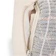 Pemberly Row Boho Square Pouf in Light Blue and White Handloom Woven Pattern