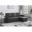Pemberley Row Polyester Fabric Dark Gray Sleeper Sectional Sofa Rectangular Reversible 83
