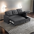 Pemberley Row Polyester Fabric Dark Gray Sleeper Sectional Sofa Rectangular Reversible 83