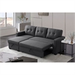 Pemberley Row Polyester Fabric Dark Gray Sleeper Sectional Sofa Rectangular Reversible 83