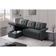 Pemberley Row Polyester Fabric Dark Gray Sleeper Sectional Sofa Rectangular Reversible 83