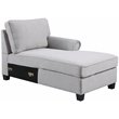 Pemberly Row Transitional Polyester Fabric U-Shaped Sectional Sofa in Light Gray