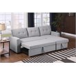 Pemberley Row Polyester Light Gray Sleeper Sectional Sofa Rectangular Convertible 83