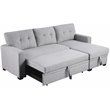 Pemberley Row Polyester Light Gray Sleeper Sectional Sofa Rectangular Convertible 83