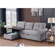 Pemberley Row Polyester Light Gray Sleeper Sectional Sofa Rectangular Convertible 83