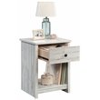 Pemberly Row Mid-Century 1 Drawer Wooden Nightstand in White Plank