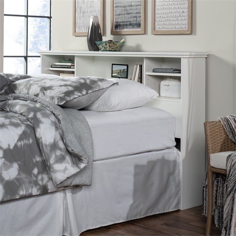 Pemberly Row Transitional Engineered Wood Full-Queen Headboard in White